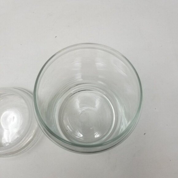 Clear Glass Jar & Unusual Lid Storage Use for Candles Candy Flour Sugar Coffee - Picture 5 of 10